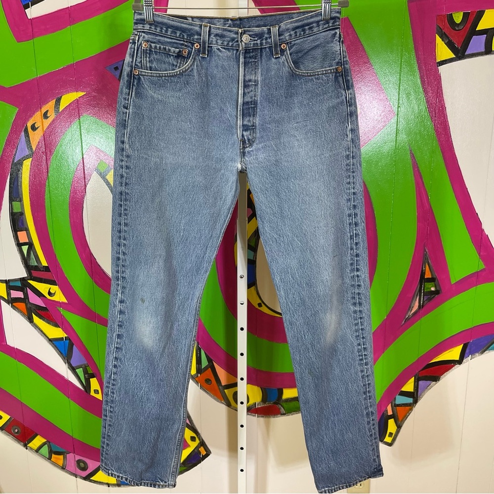 Levi's 501xx, 5 Button Fly, 35x36. Good used condition. Hole in the crotch.